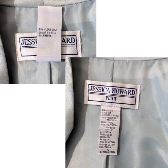 Jessica Howard Ice Blue 2Pc Maxi Asian Styled Embroidered Dress Size 12 Petite - Picture 11 of 11